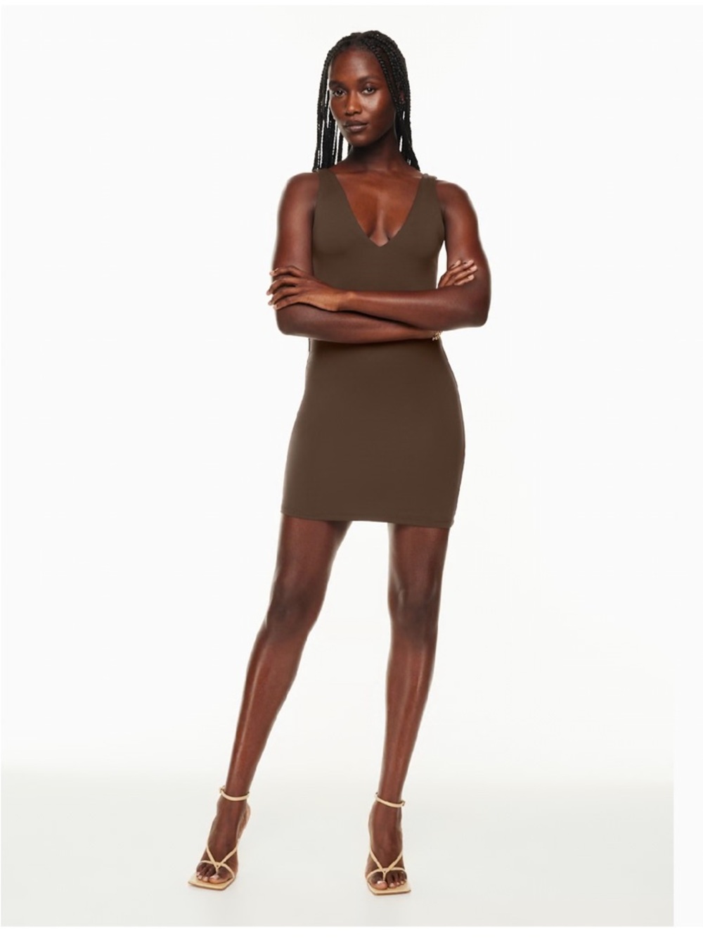 Aritzia Babaton Contour V-Neck Mini Dress